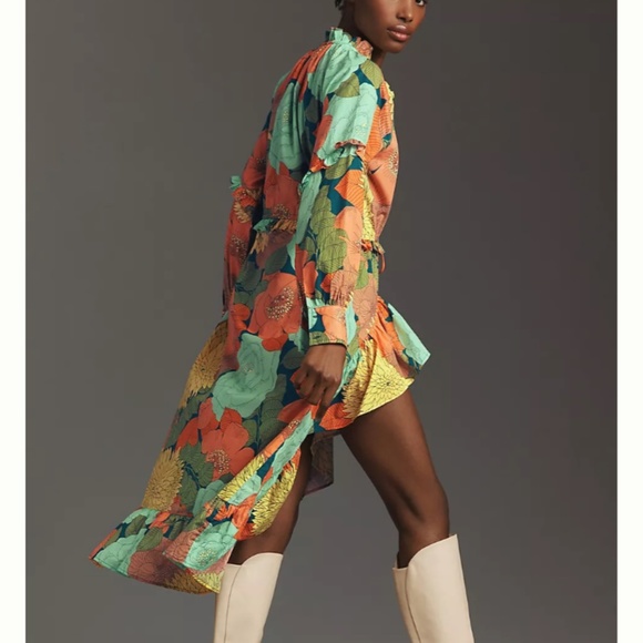 NWT Farm Rio Long-Sleeve Floral Midi Dress SIZE MP ๐ - Picture 2 of 6